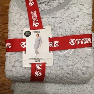 NWT Pink Sherpa crew and pants set.
